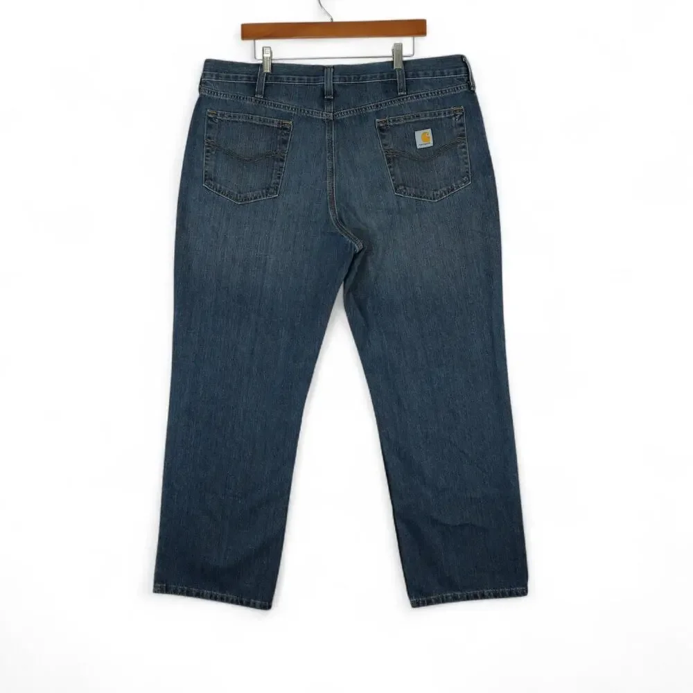 Carhartt Jeans Mens 40x30 Blue Relaxed‎ Fit Straight Leg Denim BD1483-M
